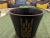 Mccoy Black MCM Planter. Ceramic, matte color. Gold line detailing. Circa 60's.