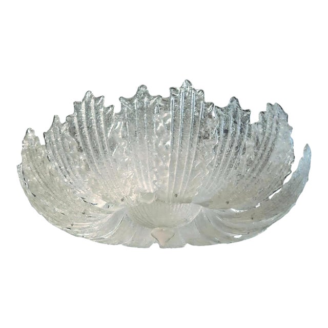 1960s Clear Graniglia Murano Flush Mount For Sale
