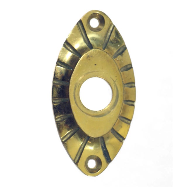 Traditional 1930s Corbin Cast Brass Oval Web Fitzroy Door Knobs For Sale - Image 3 of 6