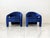 Postmodern "Elephant Chairs" by Weiman, Style of Vladimir Kagan in Blue Velvet, 1990's For Sale - Image 3 of 9