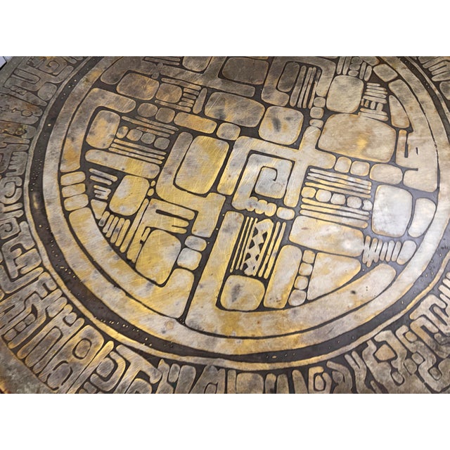 Circa 1970's G. Urso Brutalist Etched Metal Coffee Table, Signed For Sale - Image 11 of 13