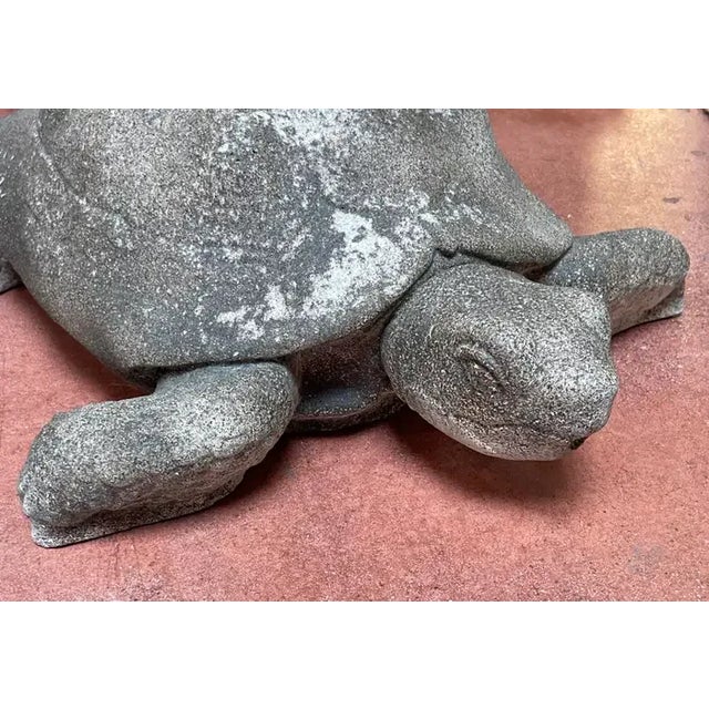 Mid 20th Century Vintage Cast Stone Life Size Model of a Sea Turtle/Fountain For Sale - Image 12 of 12