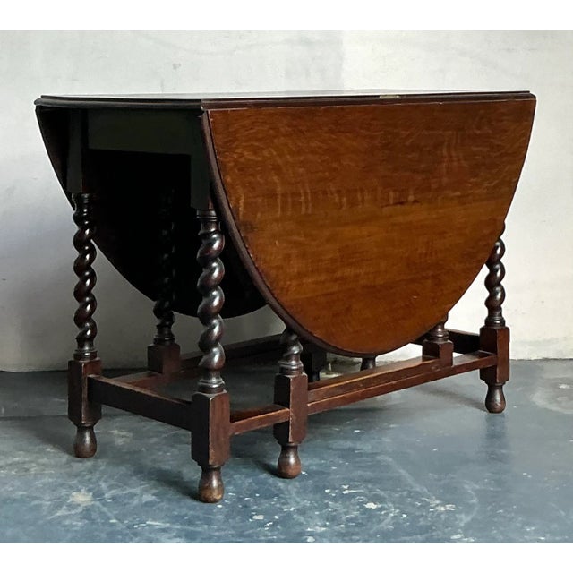 Coffee Vintage Boho Drop Leaf Gate Leg Table For Sale - Image 8 of 12