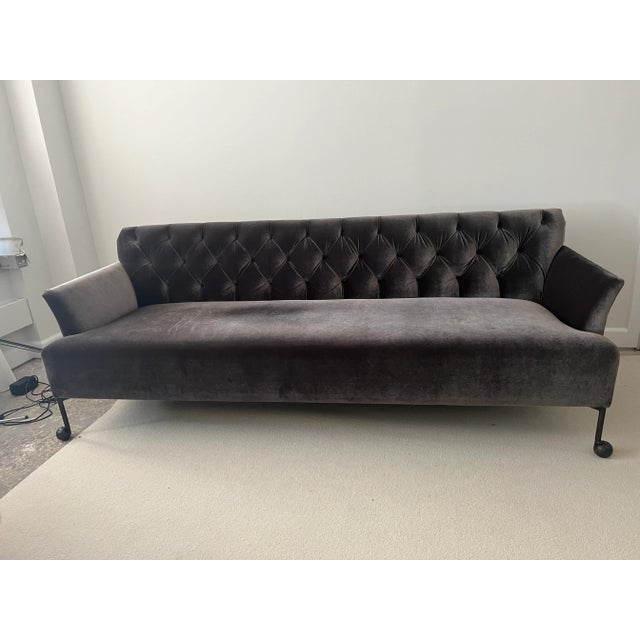 Modern Velvet Tufted Sofa For Sale - Image 13 of 13