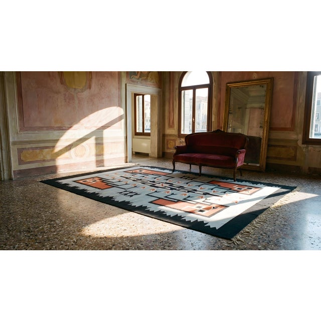 1930s Chimayo Southwestern Style Carpet ( 7'2" x 11'2" - 230 x 340 ) For Sale - Image 14 of 14