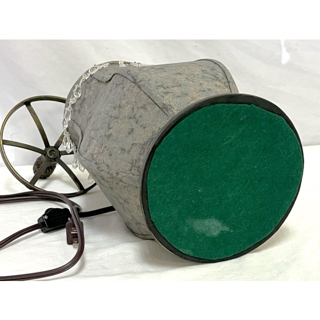 1990's Fabric Fortuny Style Ambiance Accent Lamp For Sale - Image 10 of 12