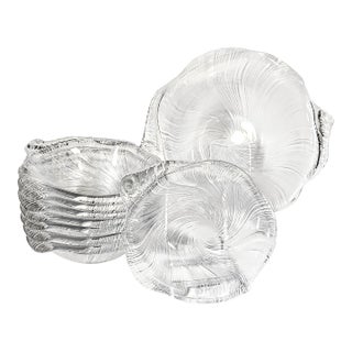 Crystal Seashell Serving Bowls- Set of 9 For Sale