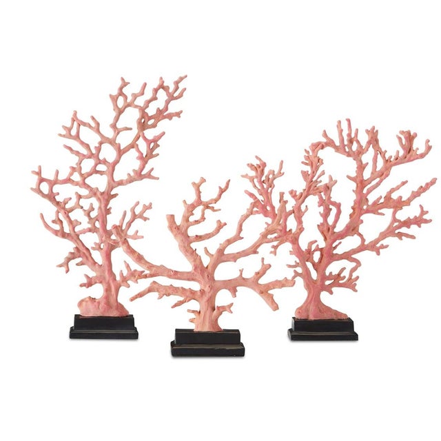 Transitional Currey & Company Red Coral Branches, Large - Set of 3 For Sale - Image 3 of 3