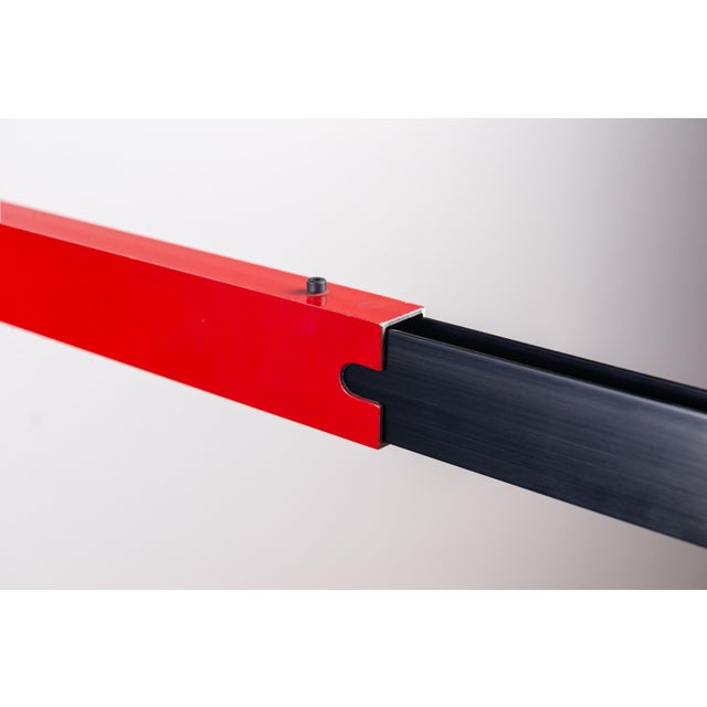 Postmodern Extendable Wall Lamp in Red Metal, 1970s For Sale - Image 9 of 14