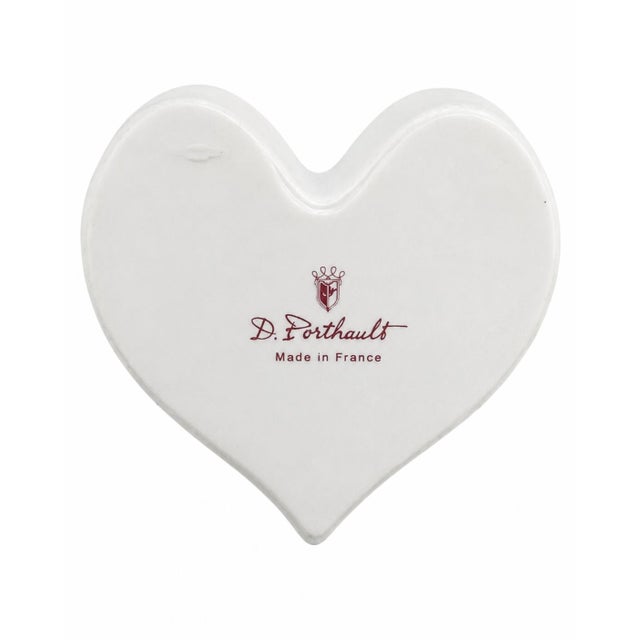 White Vintage D. Porthault Paris Les Coeurs Pink Hearts Limoges Trinket Dish For Sale - Image 8 of 9