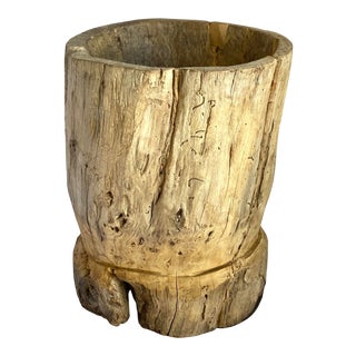 Antique Natural Tree Stump Planter For Sale