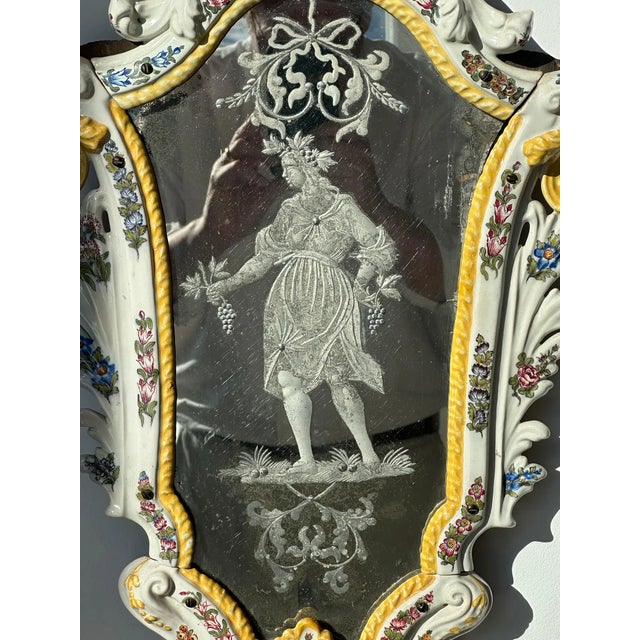 Four 19th Century Italian Le Nove Faience Mirror Sconces For Sale - Image 9 of 9