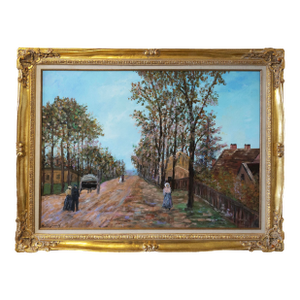 Martin Jewell on the Road to Rocquencourt Signed Impressionist Oil Painting
