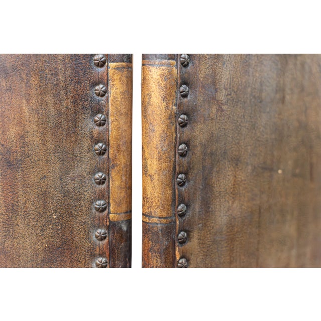 1920s Leather Four Panel Screen For Sale In Atlanta - Image 6 of 7