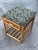 1960s Antique Tapestry Covered Rattan Side Table For Sale - Image 5 of 9