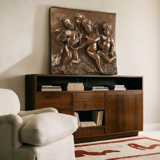 Renaissance 1980s Relief Sculpture Wall of Cherubs For Sale - Image 3 of 3