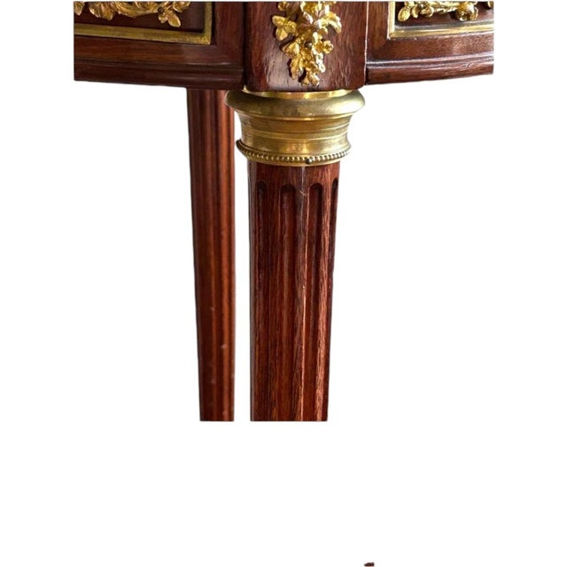 Antique 19th Century Louis XVI Style Wood/Marble Circular Side Table For Sale In Naples, FL - Image 6 of 9