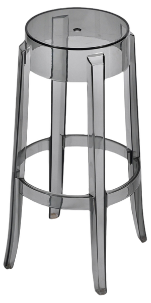 Smoke Grey Charles Ghost Stool attributed to Philippe Starck for Kartell, Italy, 1990s