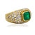 18k Ring with one bezel set 1.65 carat Colombian emerald and 74 pave set round brilliant diamonds weighing 2.76 carats....