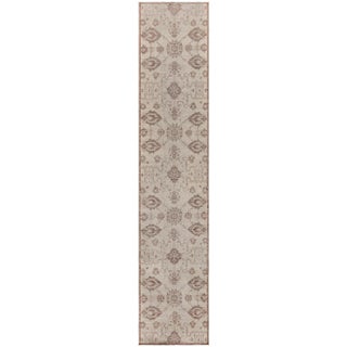 Inspired Runner In Light Beige With Classic Taupe "Terrosa" by Doris Leslie Blau For Sale