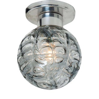 Murano Glass and Chrome Flush Mounts attributed to Doria, Germany, 1970s For Sale