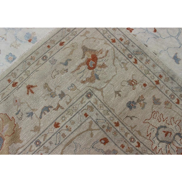 Large Hand Knotted Oushak by Keivan Woven Arts 12' X 15' For Sale - Image 11 of 12