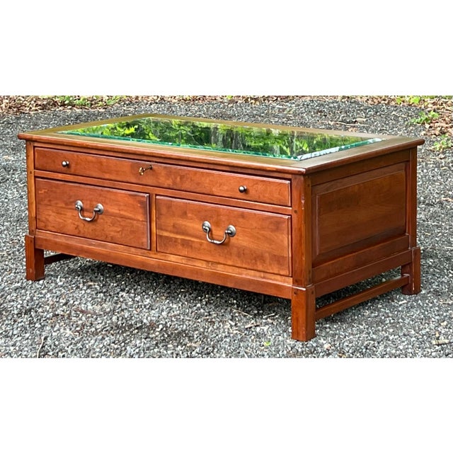 Solid cherry display coffee table by Lexington furniture from their iconic Bob Timberlake Collection. Clean mission...