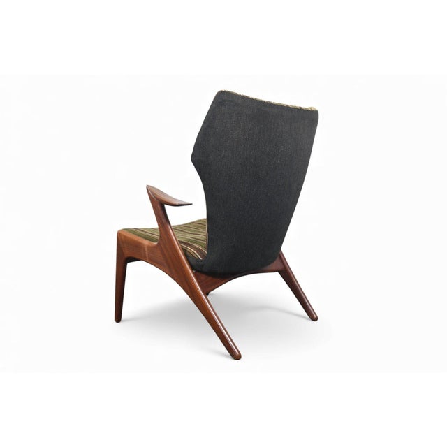 Mid 20th Century Mid 20th Century Attributed to Kurt Østervig Atomic Wingback Lounge Chair in Afromosia For Sale - Image 5 of 11