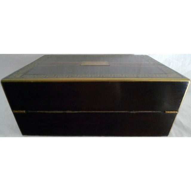 Late 19th Century Chubb & Son Zebra Wood & Inlaid Brass Lap Desk For Sale - Image 11 of 13