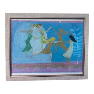 Heidi Vatanka. (“Dancers”) Folk Art Original Painting For Sale