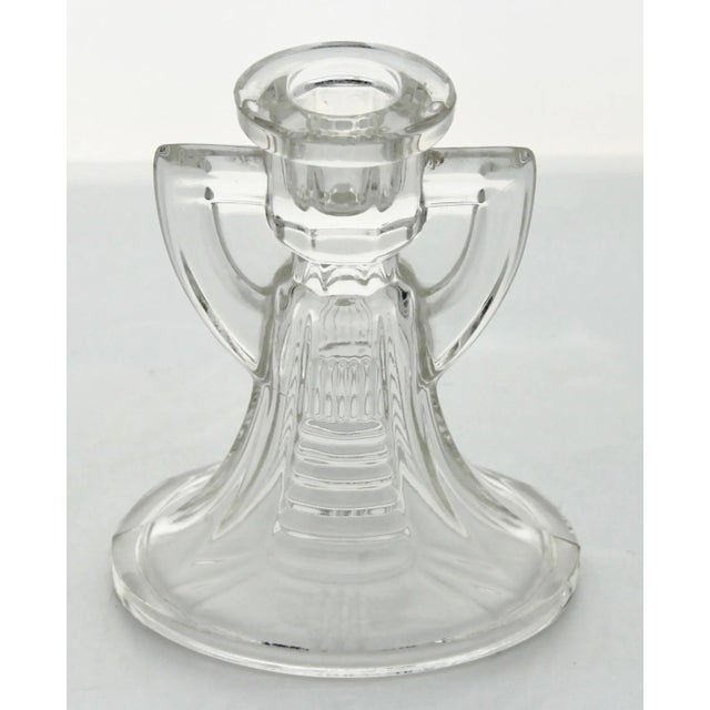 1930s Luxval Victoria Candlesticks by Graffart & Delvenne for Val Saint Lambert, Set of 2 For Sale - Image 5 of 9