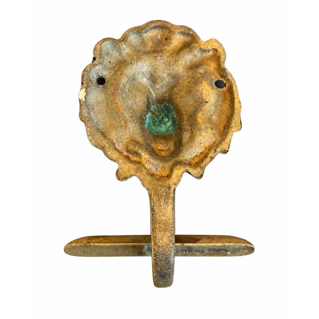 Vintage French Solid Brass Lion’s Head Towel Hook For Sale In New York - Image 6 of 6
