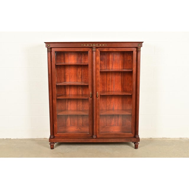 Antique French Empire Carved Mahogany Bookcase With Mounted Ormolu, Circa 1890s For Sale - Image 14 of 14