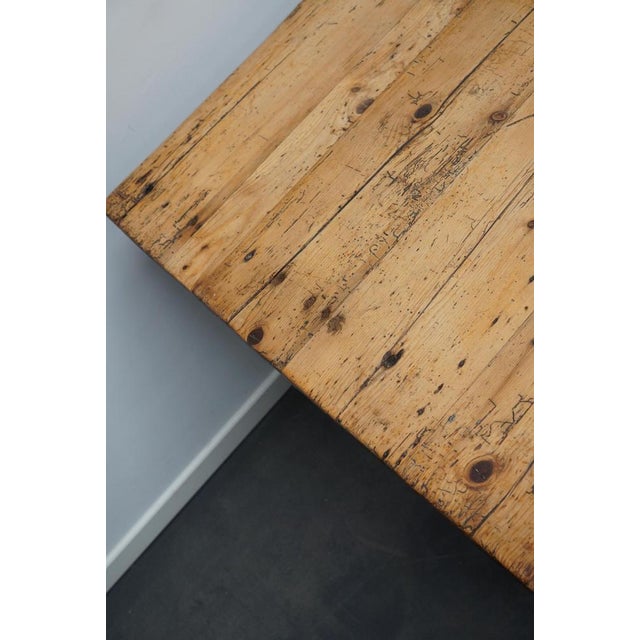 19th Century Antique English Light Pine Farmhouse Dining Table For Sale - Image 13 of 18