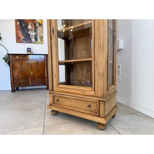 Brown Rustic Display Cabinet with Glass For Sale - Image 8 of 12