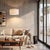 Metal Iconic 95" Arc Floor Lamp - Weathered Brass, Black Marble Base, White Linen Shade For Sale - Image 7 of 7