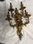 Pair of Early 20th C. solid bronze Rococo-style (5) arm sconces. Very heavy bronze with ornate tulip candle bases and...