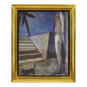 Unknown, Modernist Woman With Cat (Manner of r.b. Kitaj)