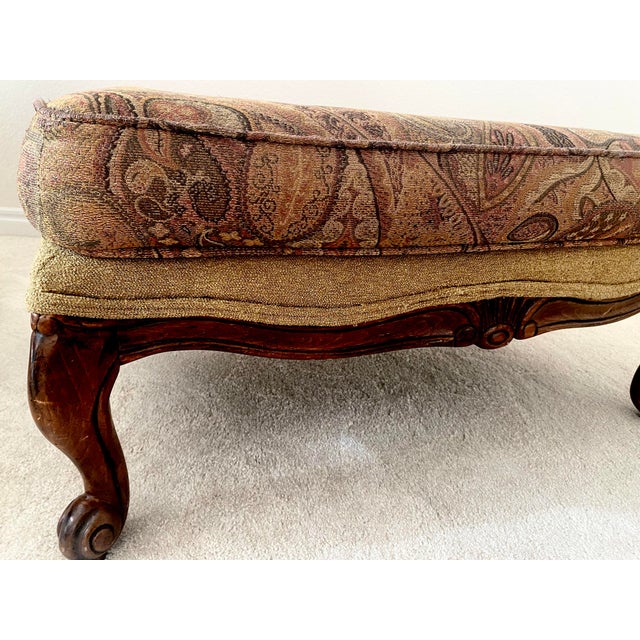 Ethan Allen Bergere French Louis XV Harris Chair With Ottoman Late 20th Century Excellent Condition For Sale - Image 16 of 18