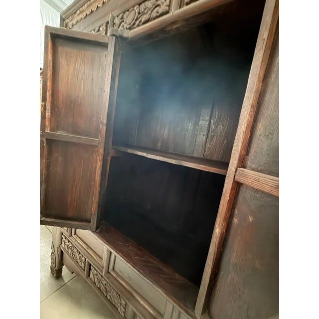 19th Century Asian Antique Monumental Carved Cabinet For Sale - Image 14 of 18