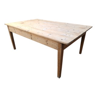 Vintage Fir Farm Table, 1890s For Sale