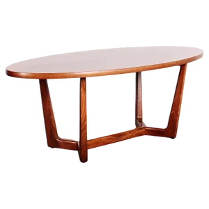 Vintage Copper and Wood Coffee Table, 1970s