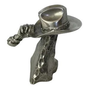 Jose Luis De Casasola Pewter Cowboy Hat Handmade Sculpture Signed