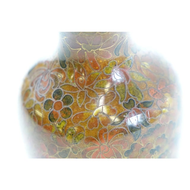 Chinese Cloisonne Vase - 3" x 3" x 4.5"