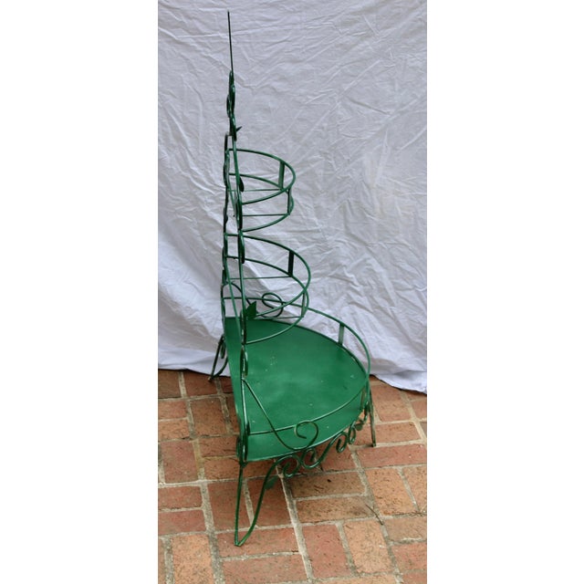 Antique 3 Tiered Wrought Iron Plant Display Stand. This stand can be free standing or wall mounted.