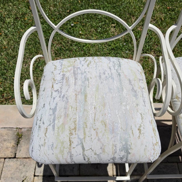 Set of 4 Vintage Coastal Palm Beach Regency Metal Barstools. For Sale - Image 11 of 18