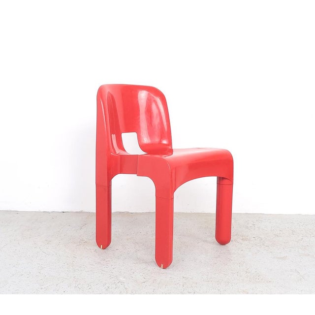 Plastic Vintage Universal Chairs in Red by Joe Colombo for Kartell, 1960s, Set of 2 For Sale - Image 7 of 15