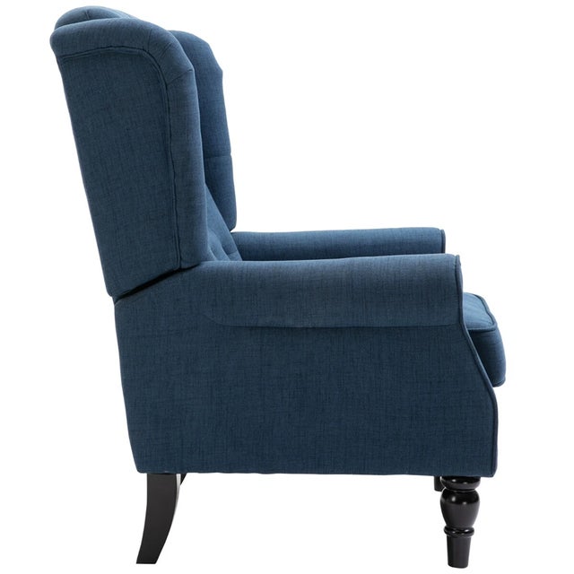 Elevate your living space with this stunning vintage-inspired tufted wingback armchair, a perfect blend of classic...