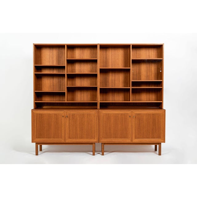 Mid-Century Modern Pair Mid-Century Swedish Modern Teak Bookcase Cabinets, 1960s For Sale - Image 3 of 18