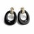 14k Yellow Gold Diamond and Carved Onyx Circle and Turquoise Door Knocker 1.5 Inch Earrings, a Pair For Sale - Image 4 of 10